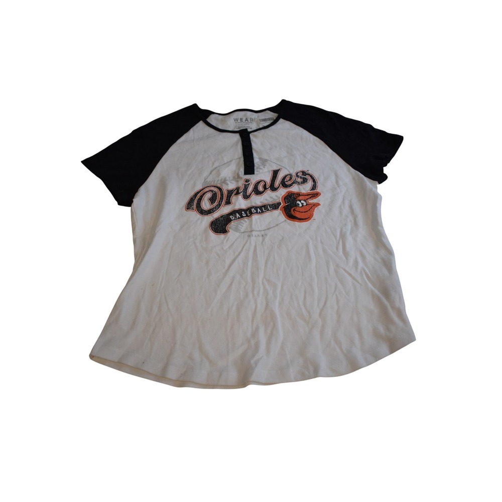 WEAR by Erin Andrews Baltimore Orioles Henley Raglan T-Shirt Kids XXL White